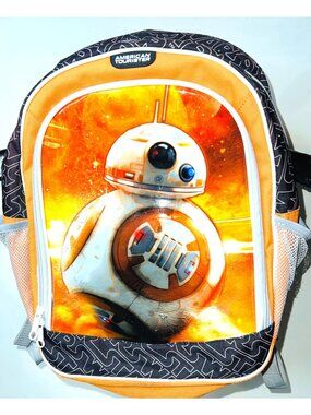 Star Wars Kids Backpack By American Tourister Orange & Black Adjustable Straps